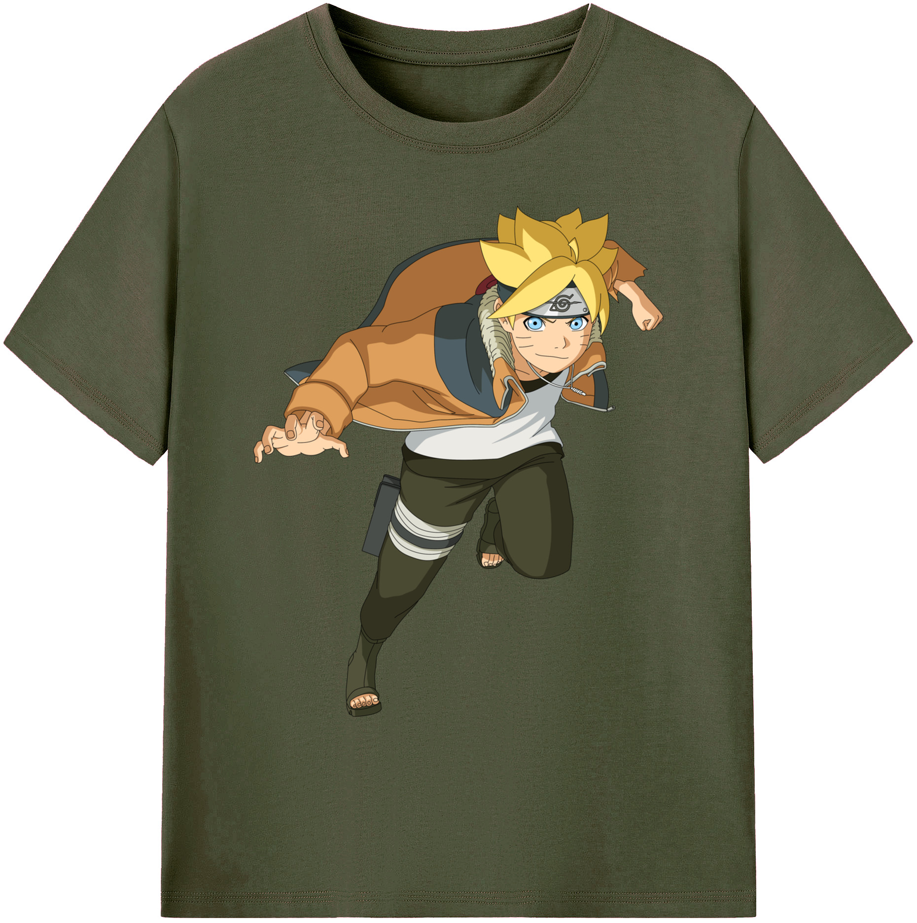（画像用） NARUTO -ナルト- うずまき ナルト Uzumaki Naruto 綿100％ メンズ半袖Tシャツ｜肌触りやわらか＆通気性